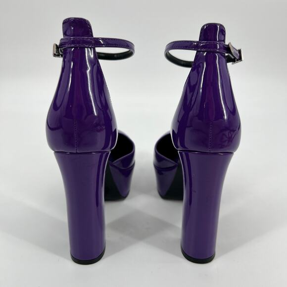 Marc Fisher Lucah Ankle Strap Platform Pump Womens 7.5M Purple Patent Leather - Picture 4 of 10
